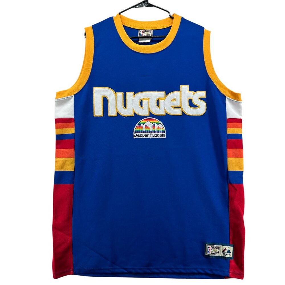 Vintage Denver Nuggets NBA Jersey Mens Size XL Blue Majestic